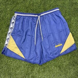 Diadora Blue and Yellow Athletic Shorts